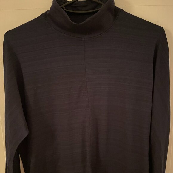 KYODAN Navy Blue Mock Neck Workout Long Sleeve Top - Picture 2 of 3